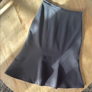 St. John Gray Midi Trumpet Skirt for Work